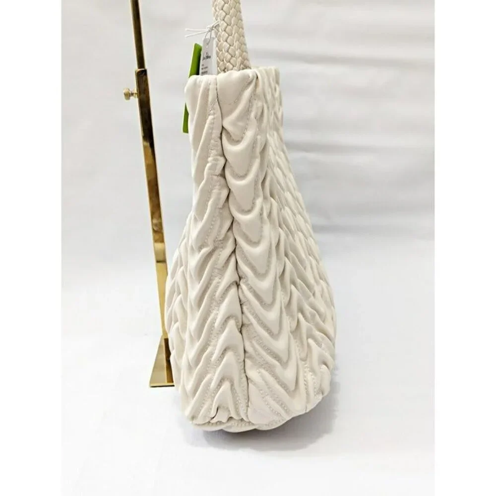 Sam Edelman Ari Women's Quilted Large Tote in Ivory Leather (MSRP $295)